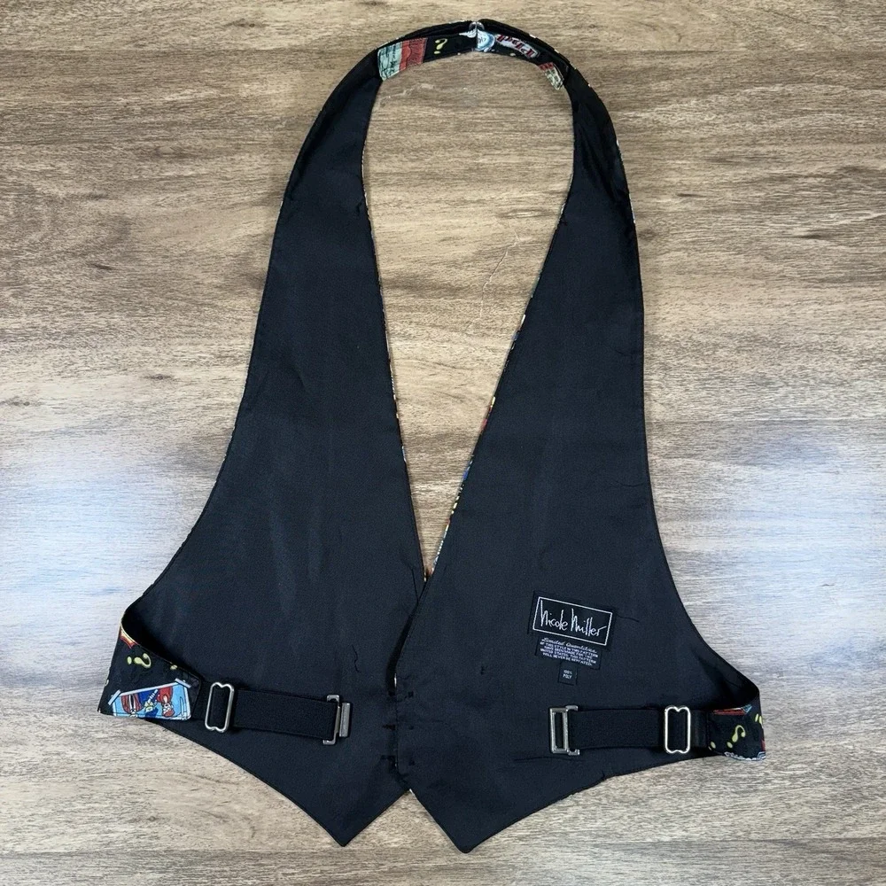 VTG‎ Nicole Miller Limited Quanities Tuxedo Backless Vest Graduation PHD Barback